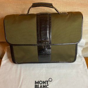 SOLD MONTBLANC NIGHTFLIGHT ALLIGATOR EMBOSSED BRN LE SOLD